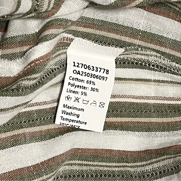 Commense Linen/Cotton Striped Vest & Mid-Waist Striped Wide-Leg Pants Set - Picture 9 of 16